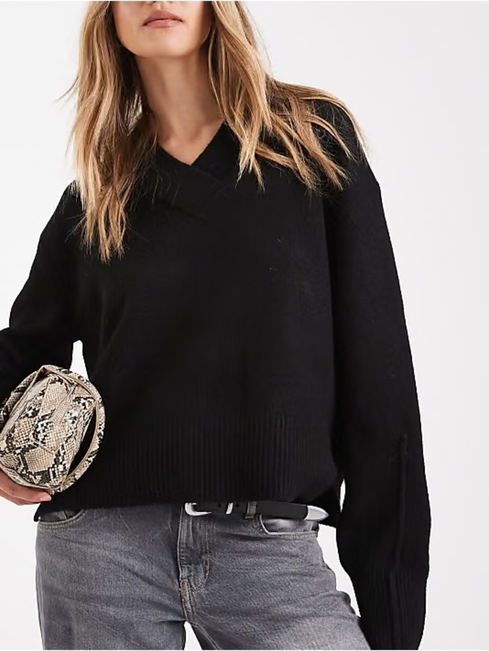 ASOS Black V-Neck Sweater - Classic Knit